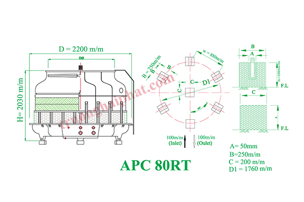 Tháp Giải Nhiệt Nước TPC-70RT 2 APC 80RT